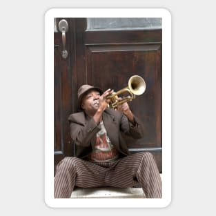 Trumpeter in the old town of Havana in Cuba Sticker